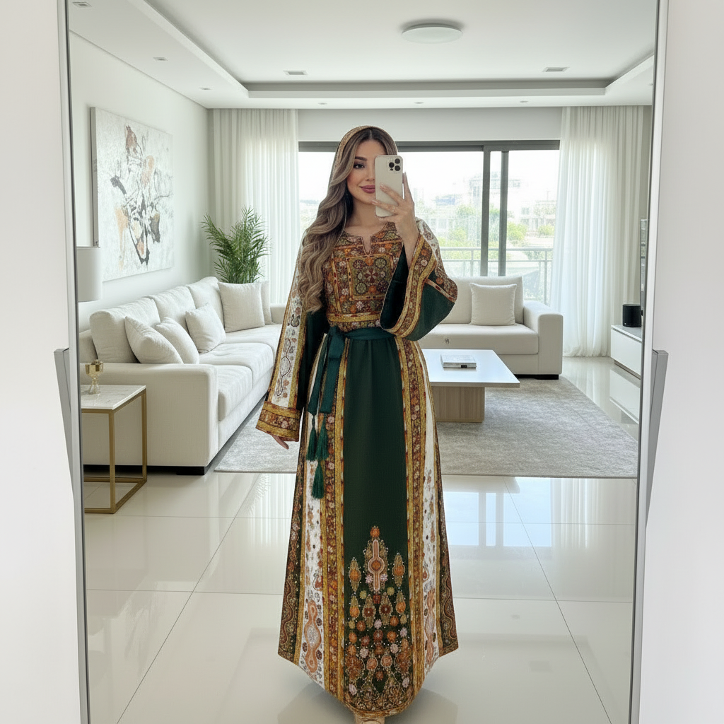 Olive green fabric thobe