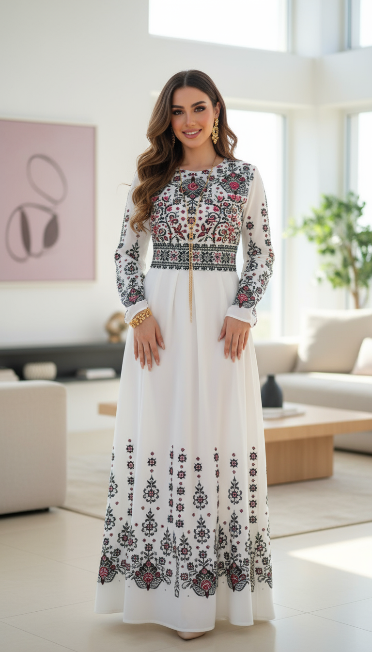 Beautiful white embroidered dress