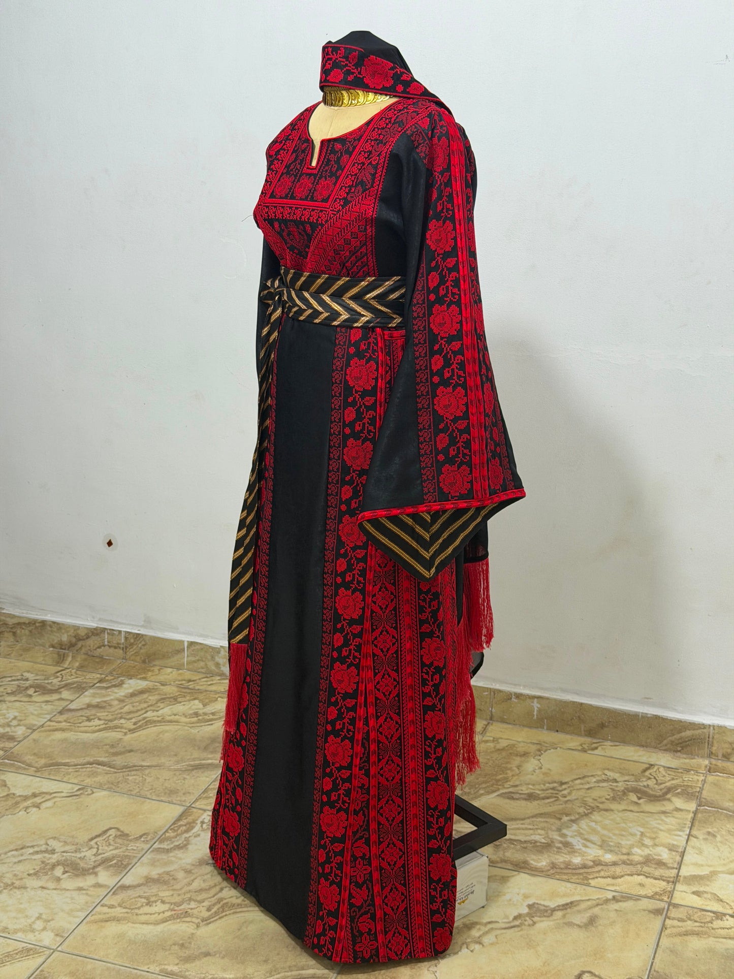 Black and red thobe
