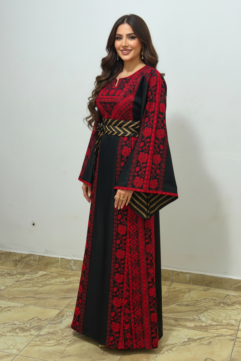 Black and red thobe