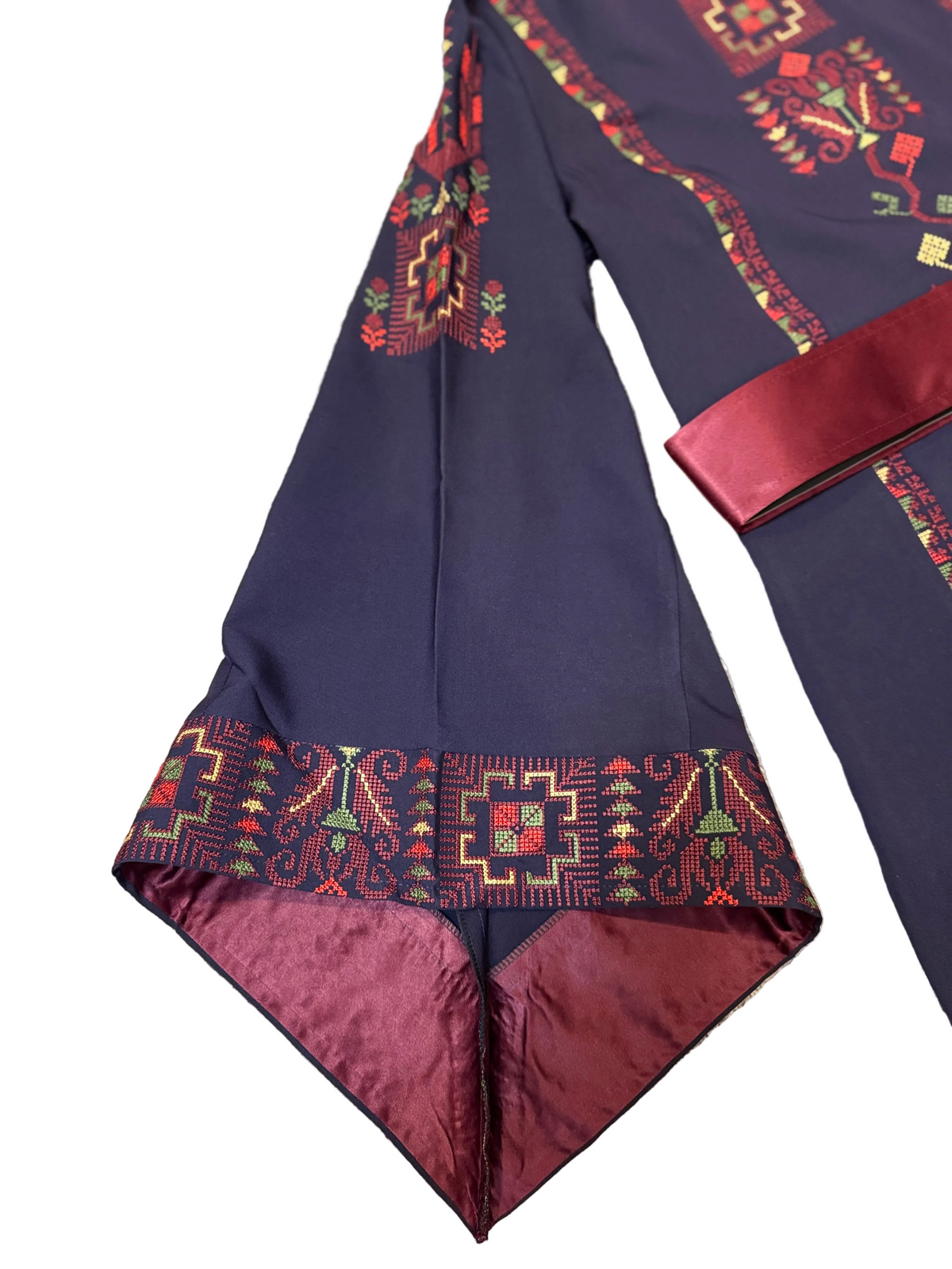 Dark Purple  Embroidered Dress