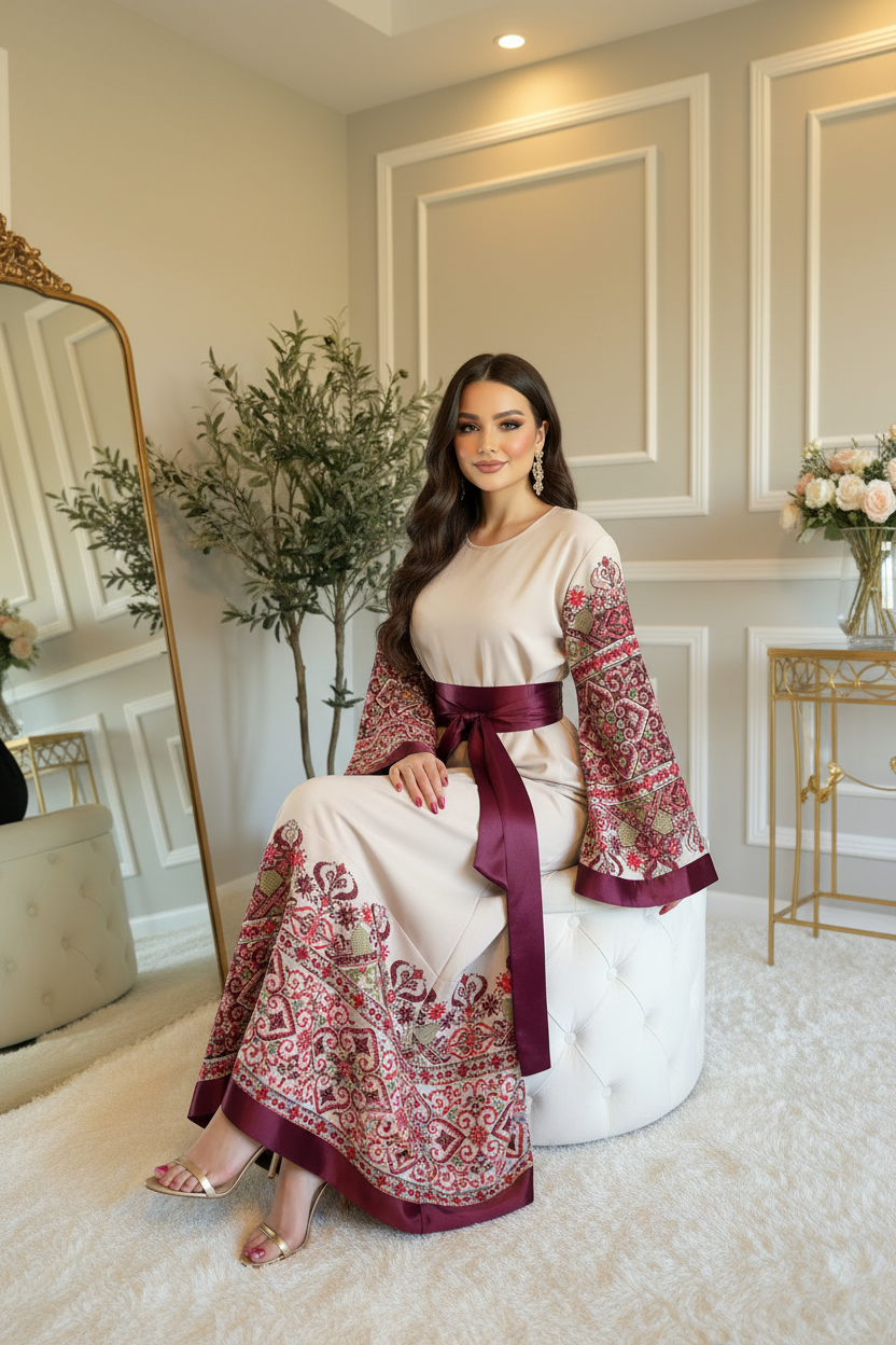 Cream & Burgundy — Warm Boutique Lighting Seated
