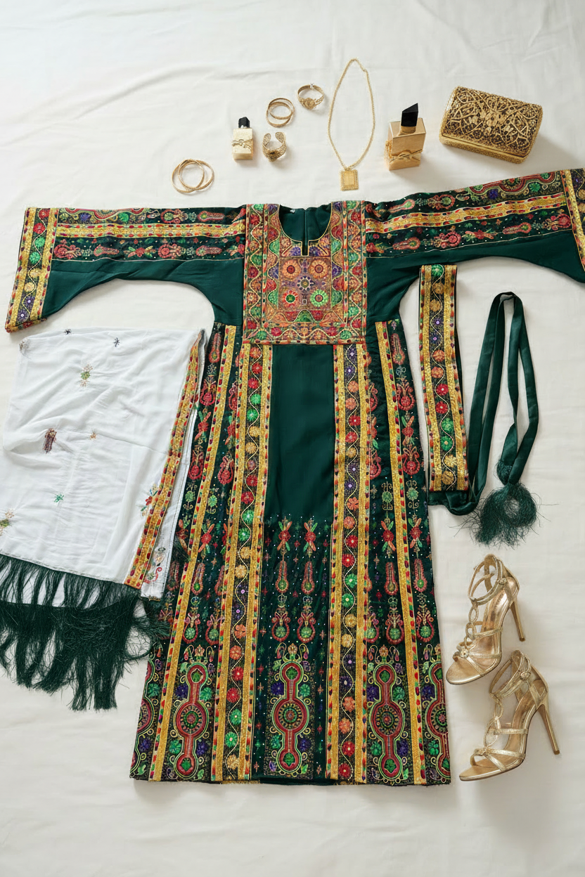 Flat Lay with Gold Clutch