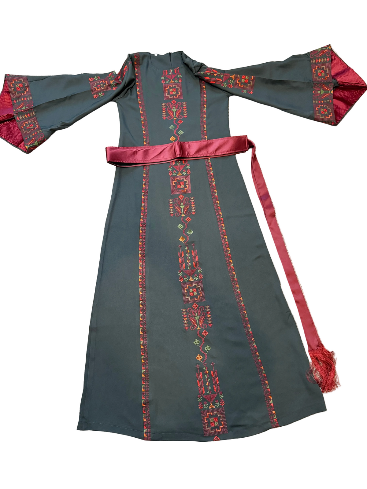 Dark Green Embroidered Dress
