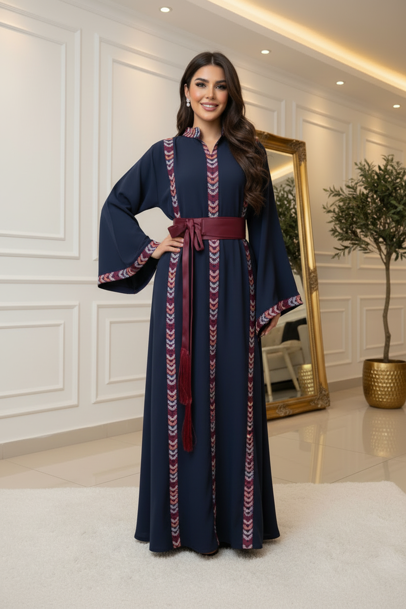 Navy Abaya with Leila