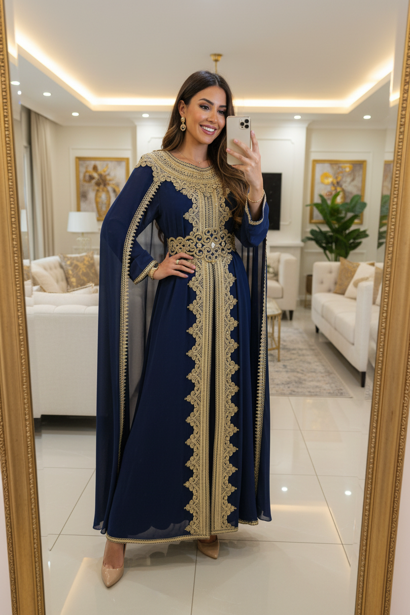 Navy Blue Mirror Selfie